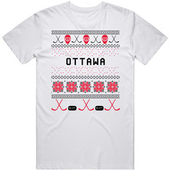 Ottawa Hockey Ugly Sweater 8bit Pixel Fan T Shirt