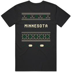 Minnesota Hockey Ugly Sweater 8bit Pixel Fan T Shirt