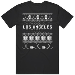 Los Angeles Hockey Ugly Sweater 8bit Pixel Fan T Shirt