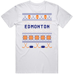 Edmonton Hockey Ugly Sweater 8bit Pixel Fan T Shirt