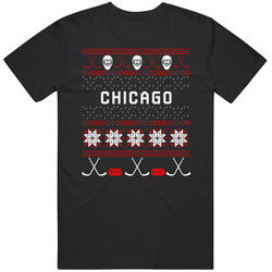 Chicago Hockey Ugly Sweater 8bit Pixel Fan T Shirt