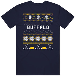 Buffalo Hockey Ugly Sweater 8bit Pixel Fan T Shirt