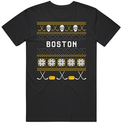 Boston Hockey Ugly Sweater 8bit Pixel Fan T Shirt