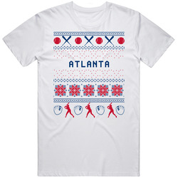 Atlanta Baseball Ugly Sweater 8bit Pixel Art Fan T Shirt