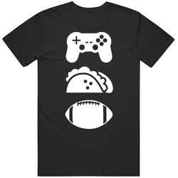 Video Games Tacos And Football Fan T Shirt