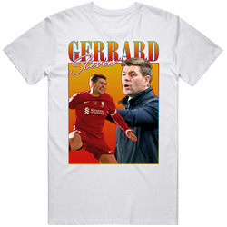 Steven Gerrard 90s Style T Shirt Steven Gerrard 90s Style T Shirt