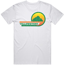 80s Yellowstone National Park Sunset White T Shirt