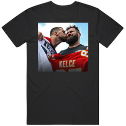 Kelce Brothers Faceoff Kiss T Shirt