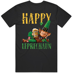 Happy Leprechaun St Patrick's Worn Look T Shirt