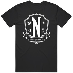 Wednesday Tv Show Nevermore Academy Logo T Shirt