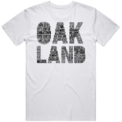 Oakland Neighborhoods Typography City T Shirt