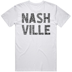 Nashville Neighborhoods Typography City T Shirt