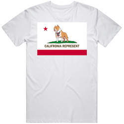 California Represent Pitbull Usa Flag T Shirt