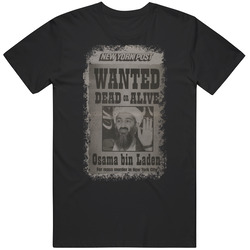 2001 Osama Bin Laden Wanted Dead Or Alive Newspaper T Shirt