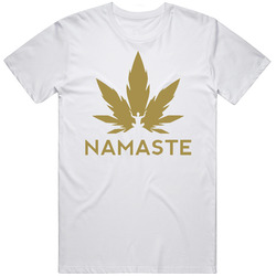Namaste Cannabis Marijuana Cannabis Weed Company Logo T Shirt