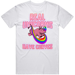 Real Unicorns Have Curves Rhino Funny Cute T Shirt