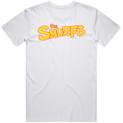 The Smurfs Retro 80s Tv Show Logo Fan T Shirt