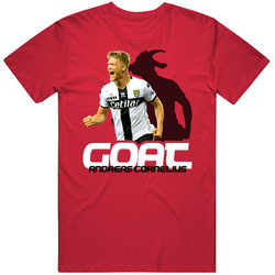 Andreas Cornelius Denmark Soccer Goat T Shirt Andreas Cornelius Denmark Soccer Goat T Shirt