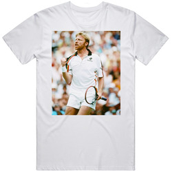 Boris Becker Iconic Tennis Photo T Shirt Boris Becker Iconic Tennis Photo T Shirt
