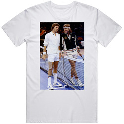 Jimmy Connors Bjorn Borg Iconic Tennis Photo T Shirt Jimmy Connors Bjorn Borg Iconic Tennis Photo T Shirt