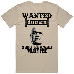 Wilson Fisk Wanted Dead Or Alive Worn Look T Shirt Wilson Fisk Wanted Dead Or Alive Worn Look T Shirt
