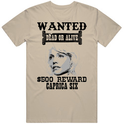 Caprica Six Wanted Dead Or Alive Worn Look T Shirt Caprica Six Wanted Dead Or Alive Worn Look T Shirt