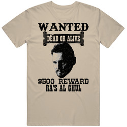 Ra's Al Ghul Wanted Dead Or Alive Worn Look T Shirt Ra's Al Ghul Wanted Dead Or Alive Worn Look T Shirt