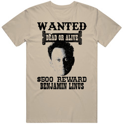 Benjamin Linus Wanted Dead Or Alive Worn Look T Shirt Benjamin Linus Wanted Dead Or Alive Worn Look T Shirt