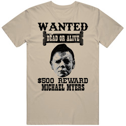 Michael Myers Wanted Dead Or Alive Worn Look T Shirt Michael Myers Wanted Dead Or Alive Worn Look T Shirt