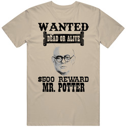 Mr Potter Wanted Dead Or Alive Worn Look T Shirt Mr Potter Wanted Dead Or Alive Worn Look T Shirt