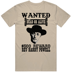 Reverend Harry Powell Wanted Dead Or Alive Worn Look T Shirt Reverend Harry Powell Wanted Dead Or Alive Worn Look T Shirt