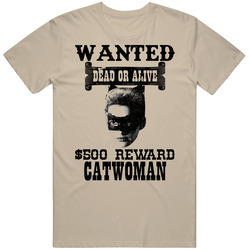 Catwoman Wanted Dead Or Alive Worn Look T Shirt Catwoman Wanted Dead Or Alive Worn Look T Shirt