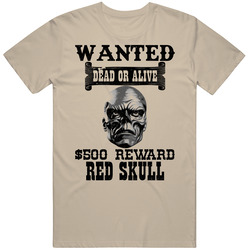 Red Skull Wanted Dead Or Alive Worn Look T Shirt Red Skull Wanted Dead Or Alive Worn Look T Shirt