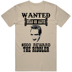 The Riddler Wanted Dead Or Alive Worn Look T Shirt The Riddler Wanted Dead Or Alive Worn Look T Shirt