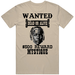 Mystique Wanted Dead Or Alive Worn Look T Shirt Mystique Wanted Dead Or Alive Worn Look T Shirt