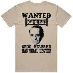 Hannibal Lecter Wanted Dead Or Alive Worn Look T Shirt Hannibal Lecter Wanted Dead Or Alive Worn Look T Shirt