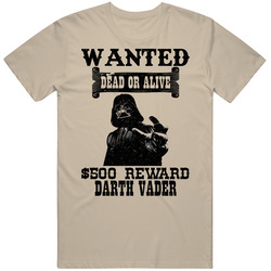 Darth Vader Wanted Dead Or Alive Worn Look T Shirt Darth Vader Wanted Dead Or Alive Worn Look T Shirt