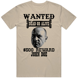 John Doe Wanted Dead Or Alive Worn Look T Shirt John Doe Wanted Dead Or Alive Worn Look T Shirt
