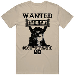 Loki Wanted Dead Or Alive Worn Look T Shirt Loki Wanted Dead Or Alive Worn Look T Shirt