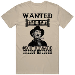 Freddy Krueger Wanted Dead Or Alive Worn Look T Shirt Freddy Krueger Wanted Dead Or Alive Worn Look T Shirt