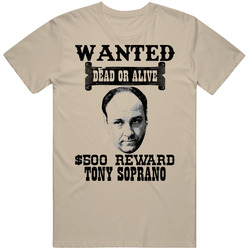 Tony Soprano Wanted Dead Or Alive Worn Look T Shirt Tony Soprano Wanted Dead Or Alive Worn Look T Shirt