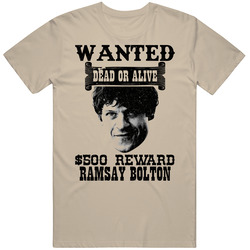 Ramsay Bolton Wanted Dead Or Alive Worn Look T Shirt Ramsay Bolton Wanted Dead Or Alive Worn Look T Shirt