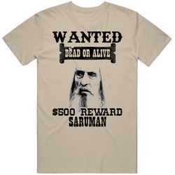 Saruman Wanted Dead Or Alive Worn Look T Shirt Saruman Wanted Dead Or Alive Worn Look T Shirt