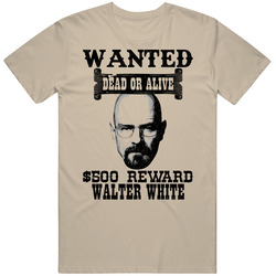 Walter White Wanted Dead Or Alive Worn Look T Shirt