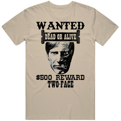 Two Face Wanted Dead Or Alive Worn Look T Shirt