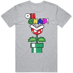 Oh Snap Super Mario Piranha Plant Funny Grunge T Shirt