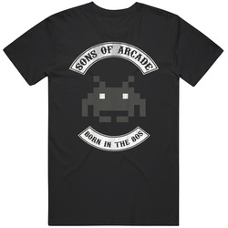 Sons Of Arcade Born In The 80's Funny Retro Gamer Grunge T Shirt