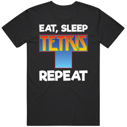 Eat Sleep Tetris Repeat Video Game T Shirt