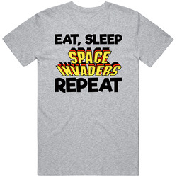 Eat Sleep Space Invaders Repeat Video Game T Shirt