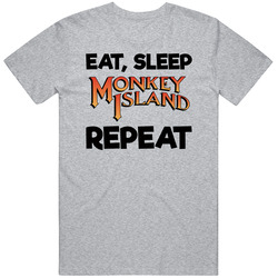 Eat Sleep Monkey Island Repeat Video Game T Shirt